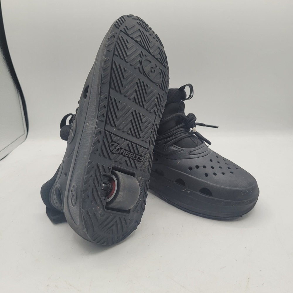 Heelys Men's Size 7 Wowza Black Lace Tightening Slip On Clog Style Wheel Shoes